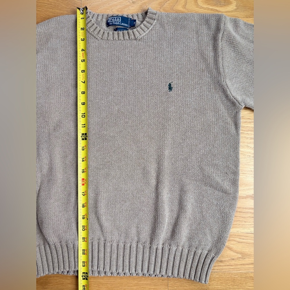 Vintage Polo Ralph Lauren Sweater, Medium Oatmeal Beige Knit, 100% Cotton. - Picture 4 of 8